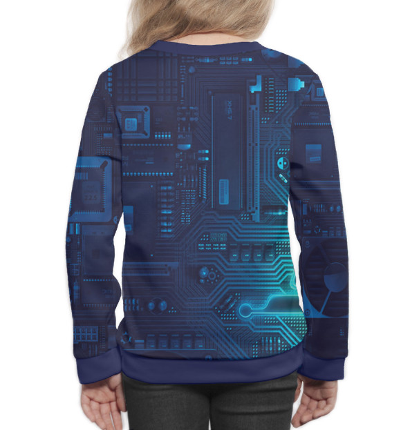 Свитшот для девочек с изображением Geek цвета Белый