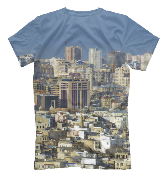 Мужская футболка с изображением Азербайджан - Баку цвета Белый