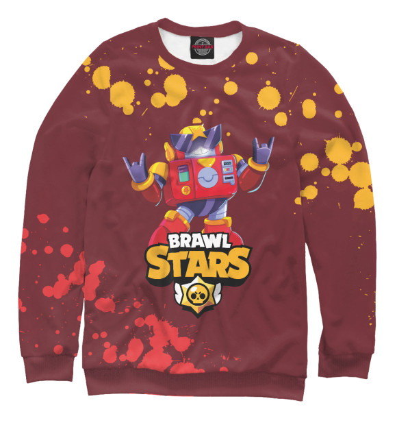 Мужской свитшот с изображением Brawl Stars Surge (Бравл Старс) цвета Белый