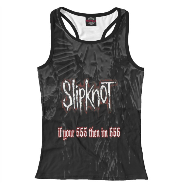 Женская майка-борцовка с изображением Slipknot цвета Белый