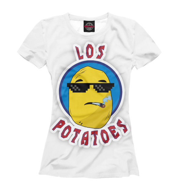 Женская футболка с изображением Los Potatoes цвета Белый