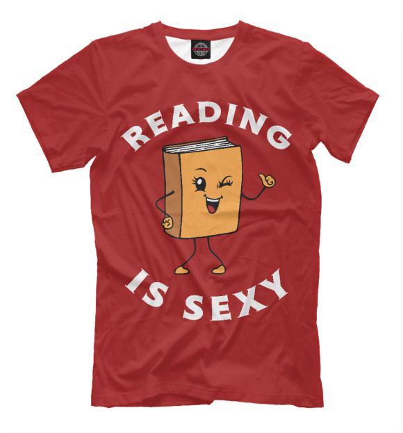 Мужская футболка с изображением Читать - это сексуально цвета Светло-коричневый