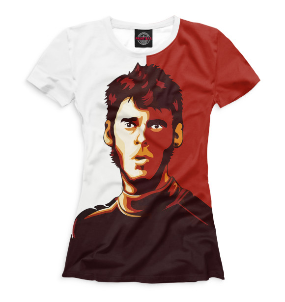 Женская футболка с изображением Давид де Хеа цвета Белый