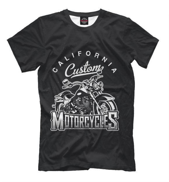 Мужская футболка с изображением Motorcycles Custom цвета Черный