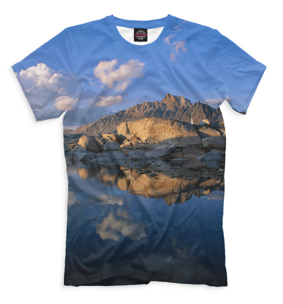 Мужская футболка с изображением Горы цвета Молочно-белый