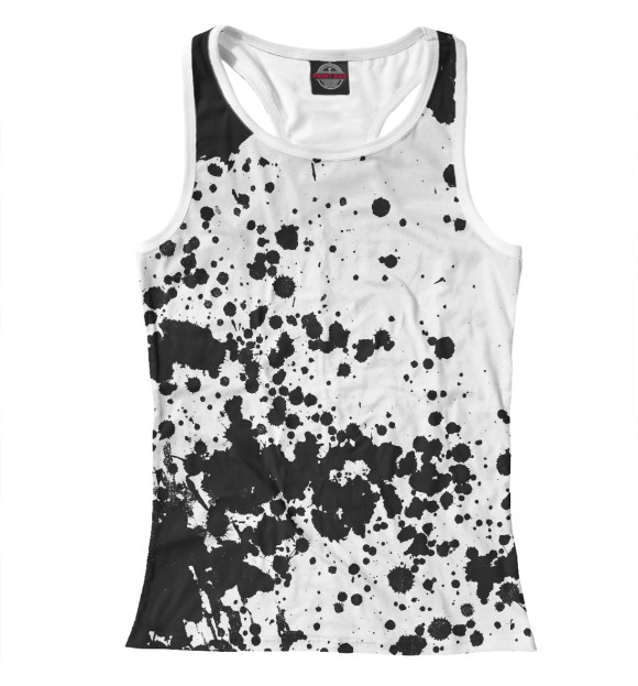 Женская майка-борцовка с изображением Капли красок цвета Белый