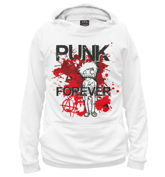 Женское худи с изображением PUNK FOREVER цвета Белый