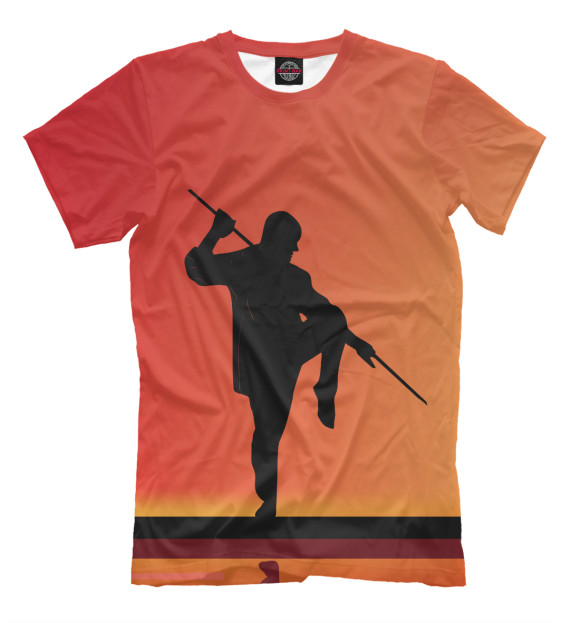 Мужская футболка с изображением Wushu цвета Светло-коричневый