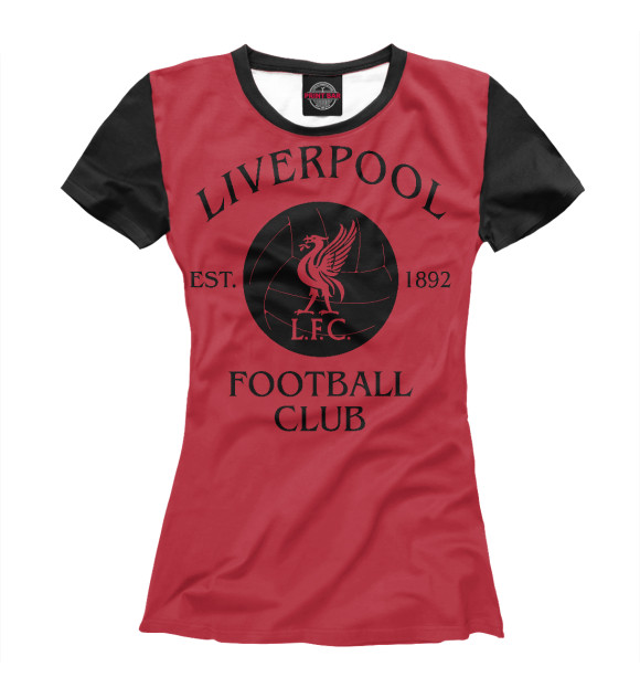 Женская футболка с изображением Liverpool цвета Белый
