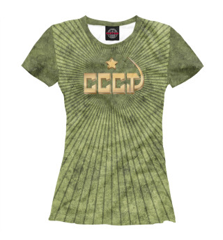 Женская футболка Символика СССР в цвете хаки