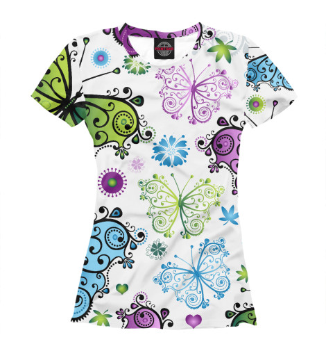 

Футболки Print Bar, Белый, Butterfly