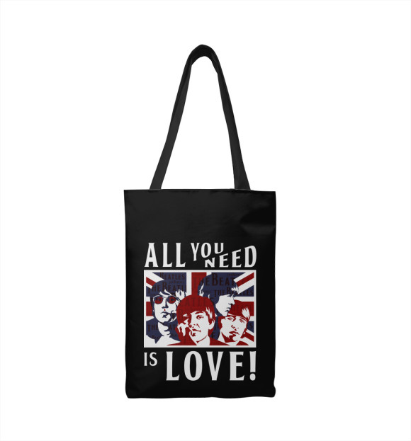 Сумка-шоппер с изображением All You Need Is Love! цвета 