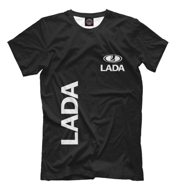 Мужская футболка с изображением Lada цвета Белый