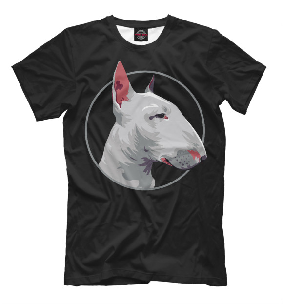 Мужская футболка с изображением Бультерьер цвета Черный