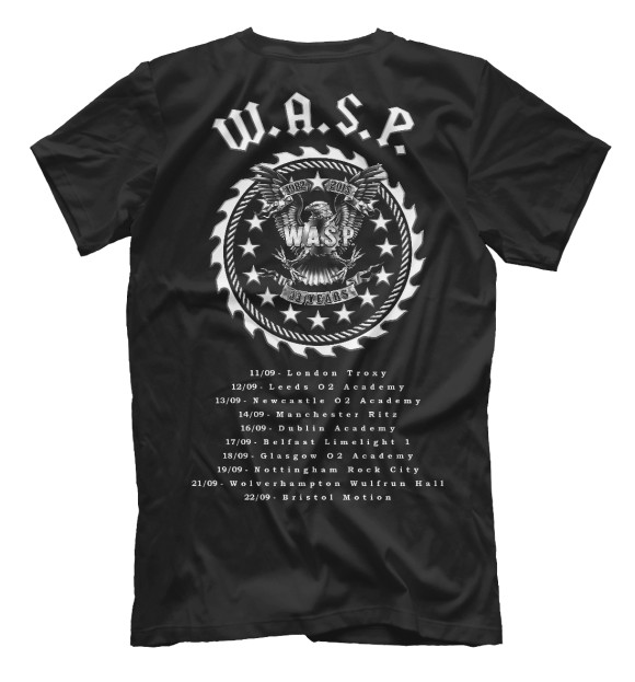 Мужская футболка с изображением W.A.S.P. Band цвета Белый