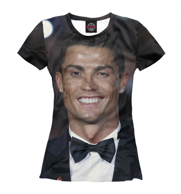 Футболка для девочек с изображением Cristiano Ronaldo цвета Белый