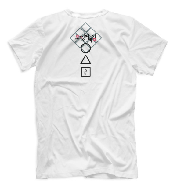 Мужская футболка с изображением Игра в кальмара цвета Белый