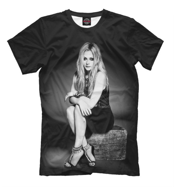 Футболка для мальчиков с изображением Avril Lavigne цвета Черный