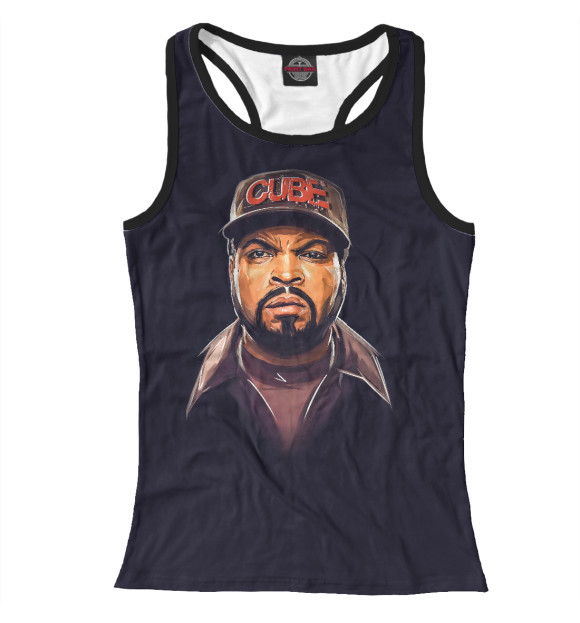 Женская майка-борцовка с изображением Ice Cube цвета Белый
