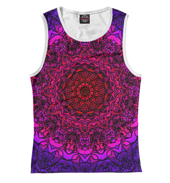 Майка для девочки с изображением Мандала цвета Белый