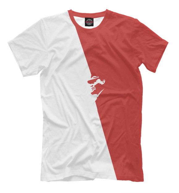 Мужская футболка с изображением Ленин цвета Молочно-белый