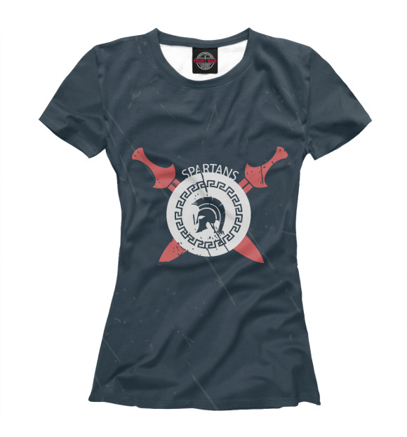 Женская футболка с изображением Спартанцы цвета Белый