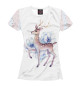 Женская футболка Deer and flowers