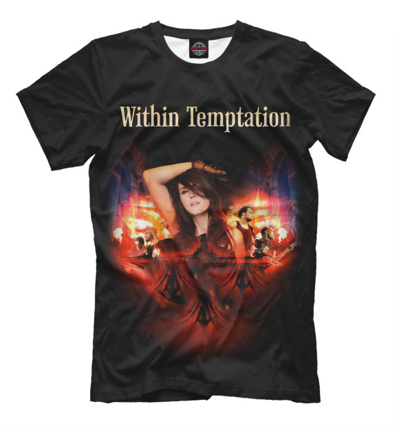 Мужская футболка с изображением Within Tamptation цвета Черный