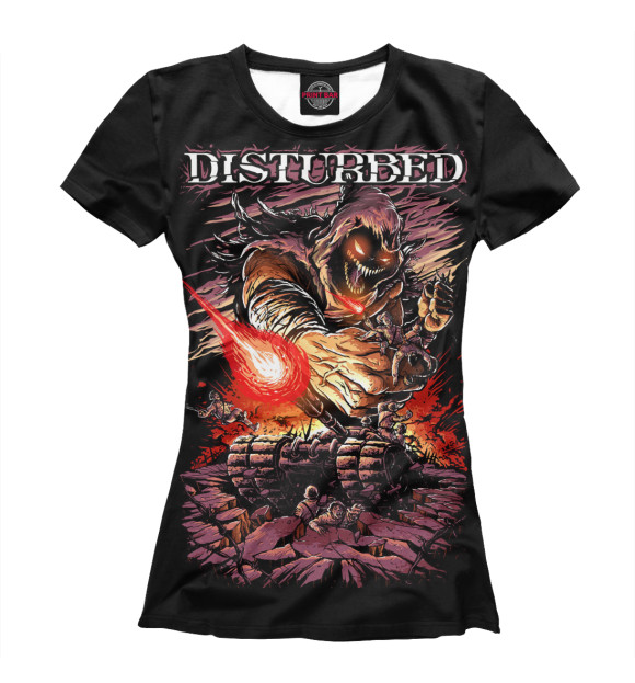Футболка для девочек с изображением Disturbed цвета Белый