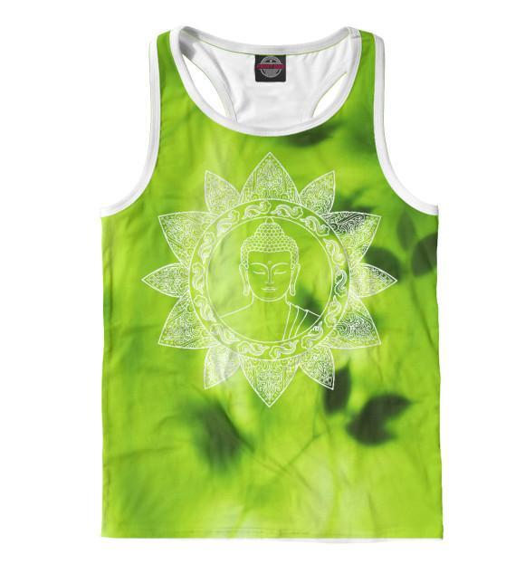 Мужская майка-борцовка с изображением Будда цвета Белый