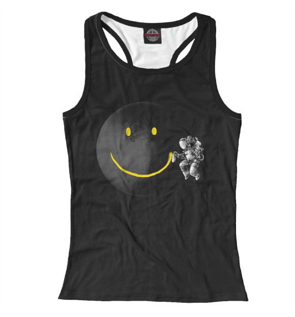 Женская майка-борцовка с изображением Космическое граффити цвета Белый