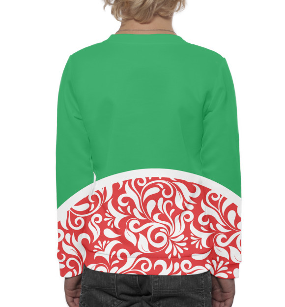 Свитшот для мальчиков с изображением Чечня цвета Белый