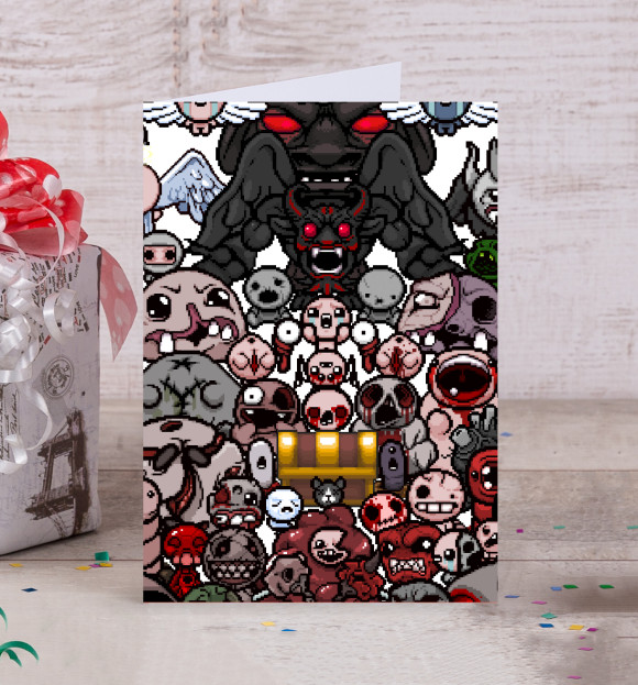 Открытка с изображением THE BINDING OF ISAAC цвета Белый
