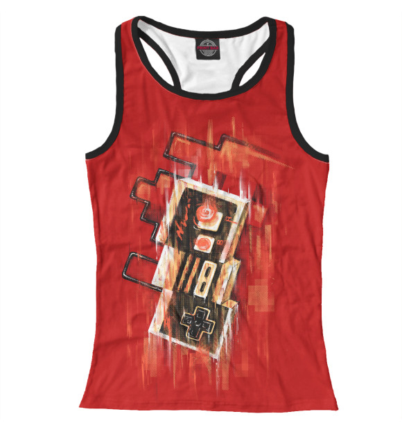 Женская майка-борцовка с изображением Joystick Retro game цвета Белый