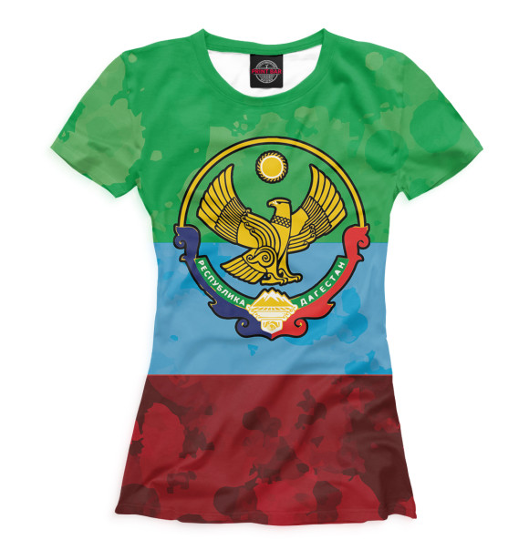 Футболка для девочек с изображением Дагестан цвета Белый