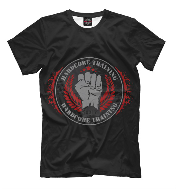 Мужская футболка с изображением Hardcore Training цвета Черный