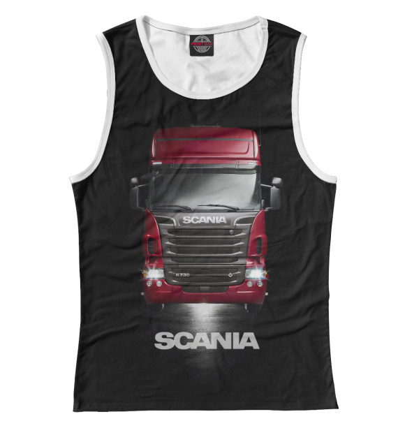Майка для девочки с изображением Scania цвета Белый
