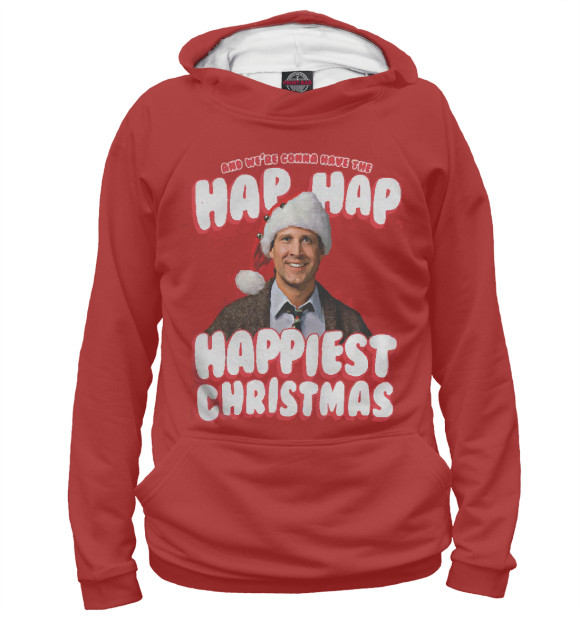 Женское худи с изображением Christmas цвета Белый
