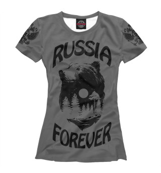 Женская футболка Россия навсегда.