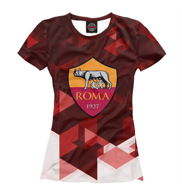 Женская футболка с изображением Roma FC Abstract цвета Белый