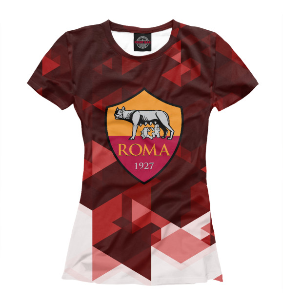 Футболка для девочек с изображением Roma FC Abstract цвета Белый