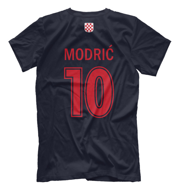 Мужская футболка с изображением Лука Модрич - Сборная Хорватии цвета Белый