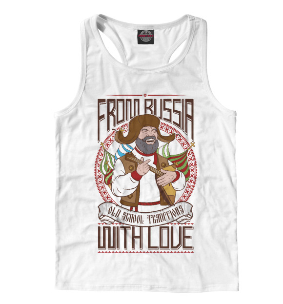 Мужская майка-борцовка с изображением From Russia With Love цвета Белый