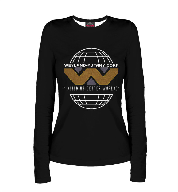 Женский лонгслив с изображением Weyland yutany цвета Белый