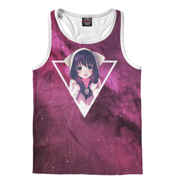 Мужская майка-борцовка с изображением Аниме Тян цвета Белый