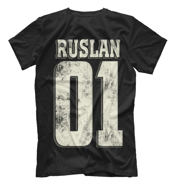 Мужская футболка с изображением Руслан 01 цвета Белый