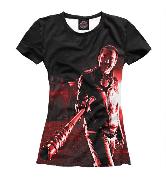 Футболка для девочек с изображением Ниган цвета Белый