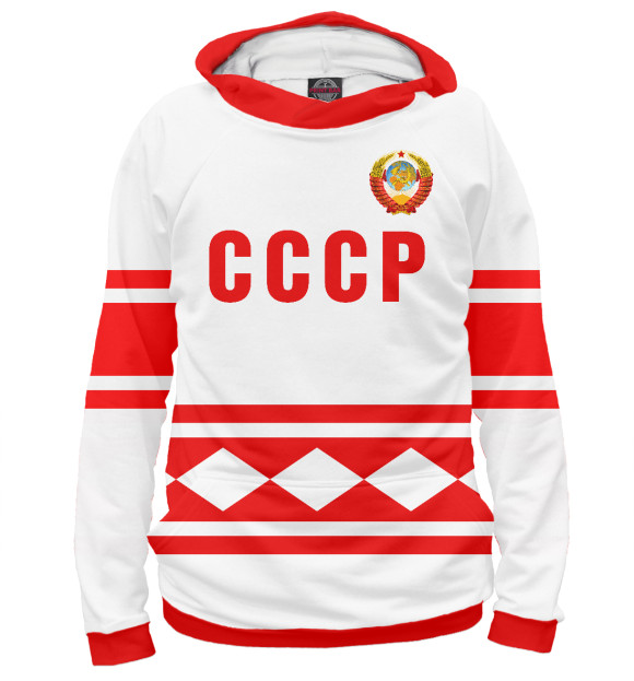 Женское худи с изображением СССР цвета Белый