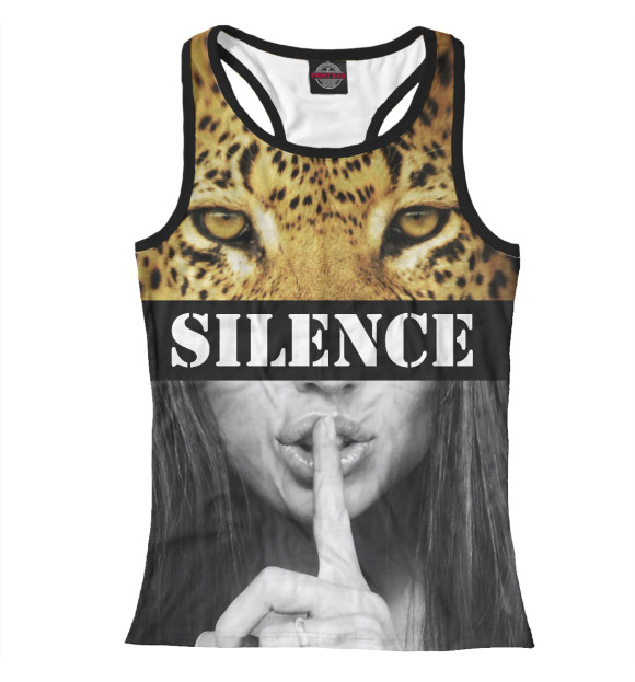 Женская майка-борцовка с изображением Silence цвета Белый