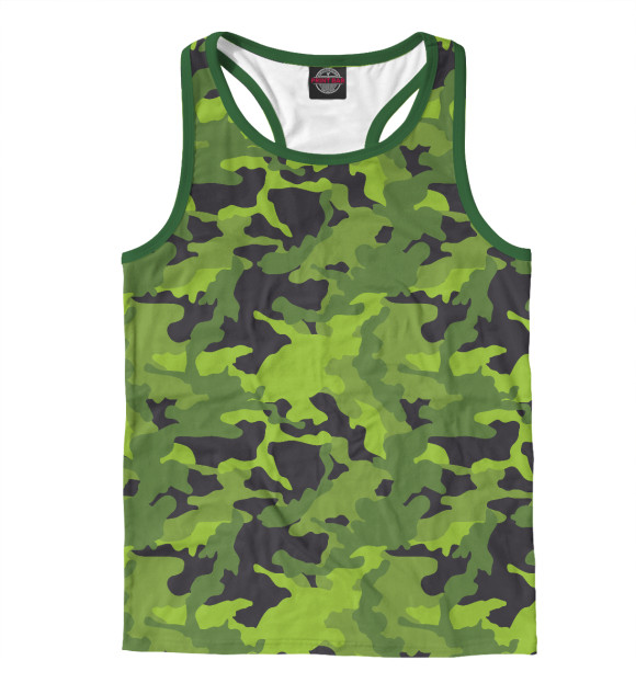 Мужская майка-борцовка с изображением Камуфляж цвета Белый